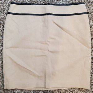 Ann Taylor Wool Blend Beige Mini Skirt Sz 14